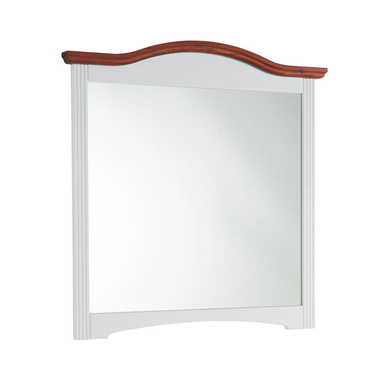Dooling Wood Wall Mirror, White/Cherry