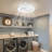 7" Jahsim LED Flush Mount Ceiling Fan with Remote Control and Light Kit Included