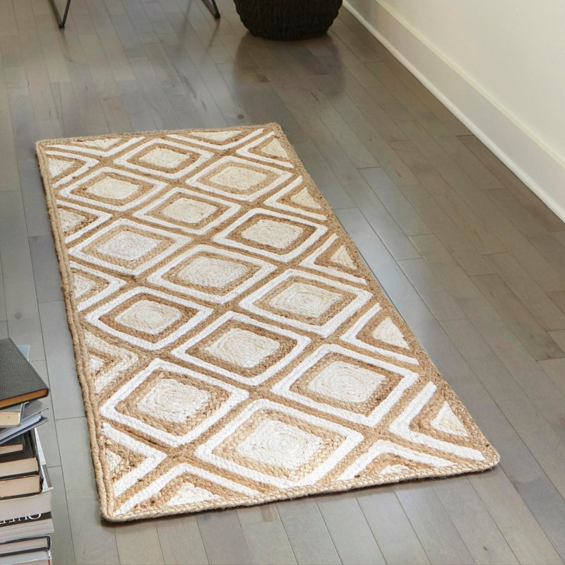 Jereck Cotton Geometric Indoor Rug, Table Runner 1'2" x 10'