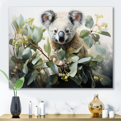 Aquarelle, Koala, arbre, observateur 3, art mural Koala