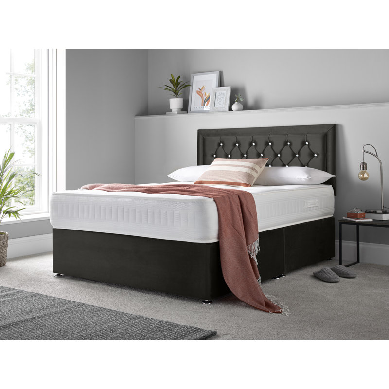 Macungie Divan Bed Set, Black, Double (4'6), 4 Drawers