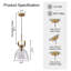 Luminaire suspendu moderne en laiton brossé avec dôme en verre transparent Modern
