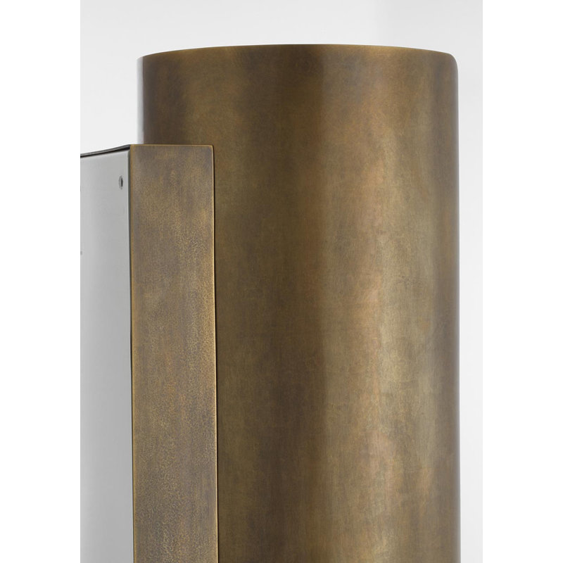 Anne-Marie Barton Armise 18" Sconce with Alabaster, 29" H x 7" W x 7.75" D, Mottled Brass