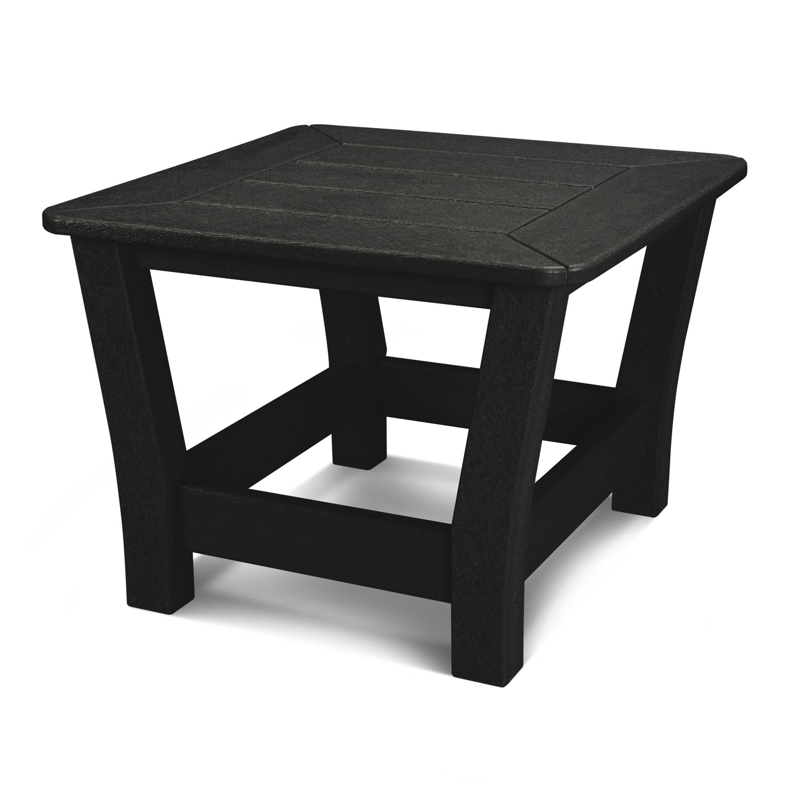 POLYWOOD Harbour Slat End Table, Black