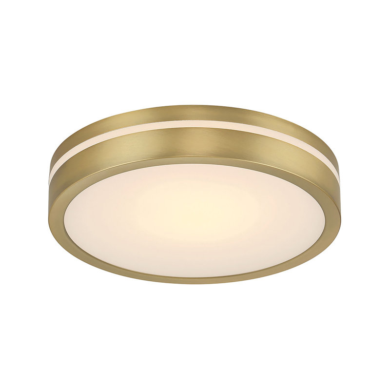 Soltra 13" Wide LED Flush Mount, Vintage Brass