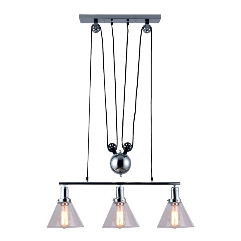 Luminaire suspendu linéaire à 3 lumières pour îlot de cuisine Dakota