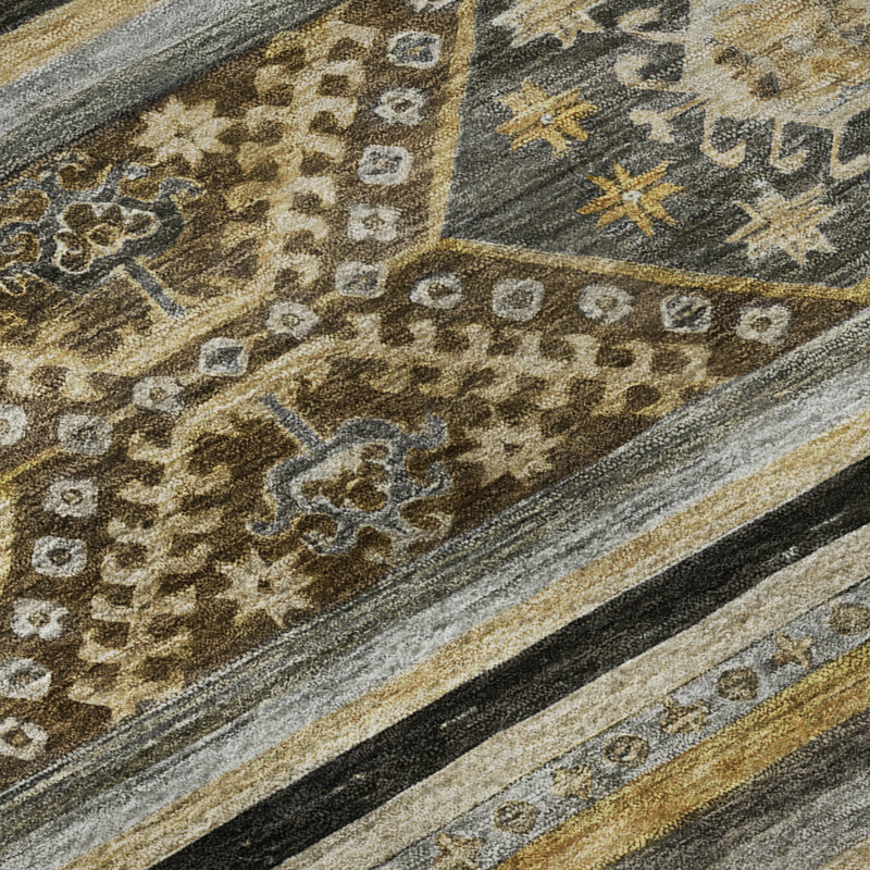 Premium Machine Washable Marasco AMF1626 Global Rug, Rectangle 8' x 10'