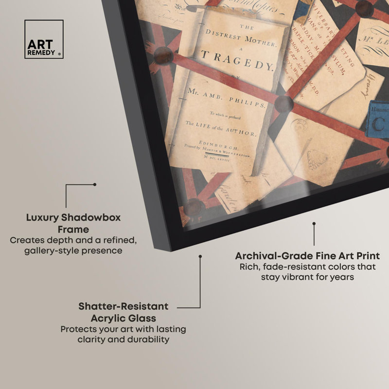 Une déception, c. 1780 Shadowbox Print Western Art par Art Remedy, H 17 po x l 21 po, Black
