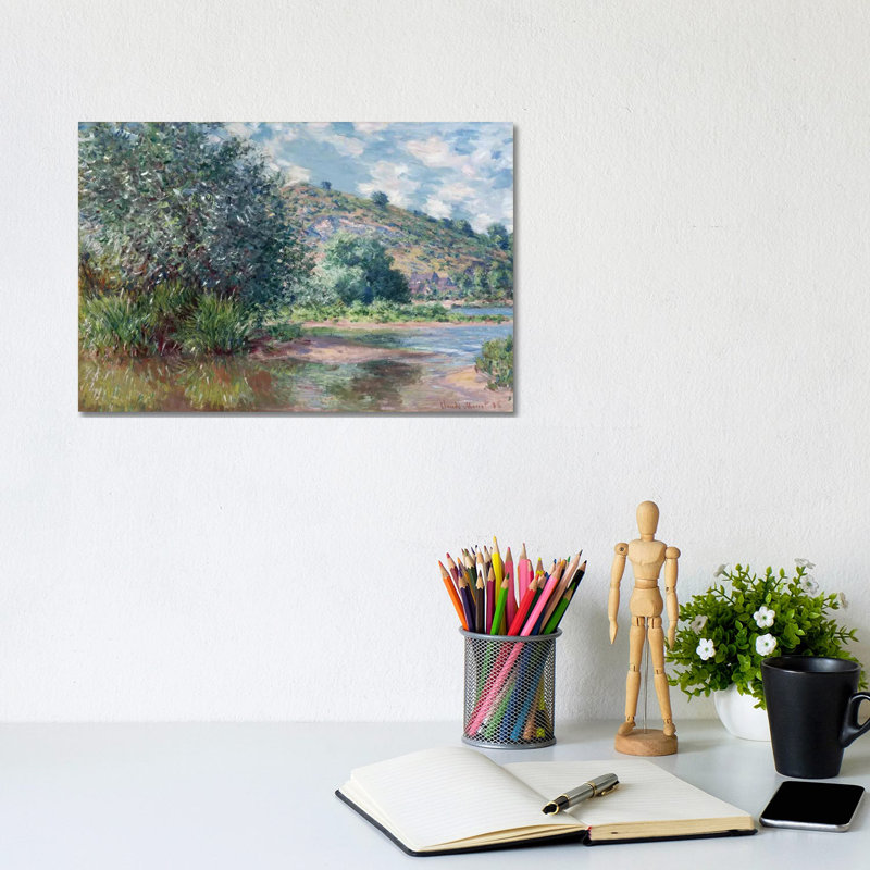Paysage A Port-Villez 1885 by Claude Monet - Wrapped Canvas Painting, 20.32 cm H x 30.48 cm W