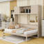 Lit escamotable double en bois avec rangement intégré et conception escamotable