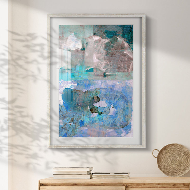Impasto IV - Impression encadrée, H 28,5 po x l 20,5 po, Blanc
