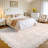 Scalloped Edge Bow Print Area Rug, Washable Non-Slip Low Pile Carpet for Living Room Bedroom, Cute Lace Border Soft Floor Mat for Home Decor-803582631-803582630