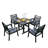 Abigail 5-Piece HDPE Patio Outdoor Dining Set With Arm Chairs With Hot-Embossed Wood Grain-917435521