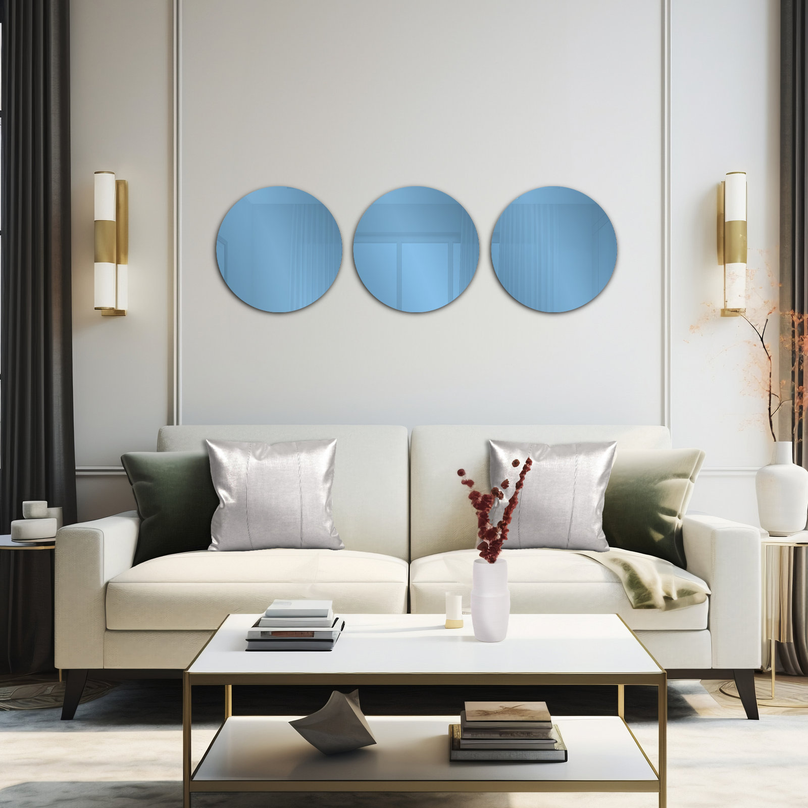 Sapphire Round Small, Blue, 20" x 20"