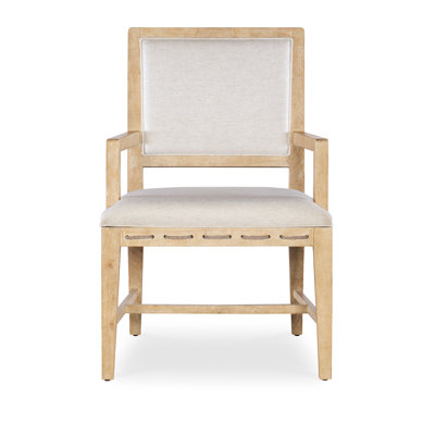 Retreat Full Back Arm Chair in Light Wood/Dune/Wiley Snow by Hooker Furniture