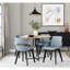 Chaise en similicuir gris et bambou
