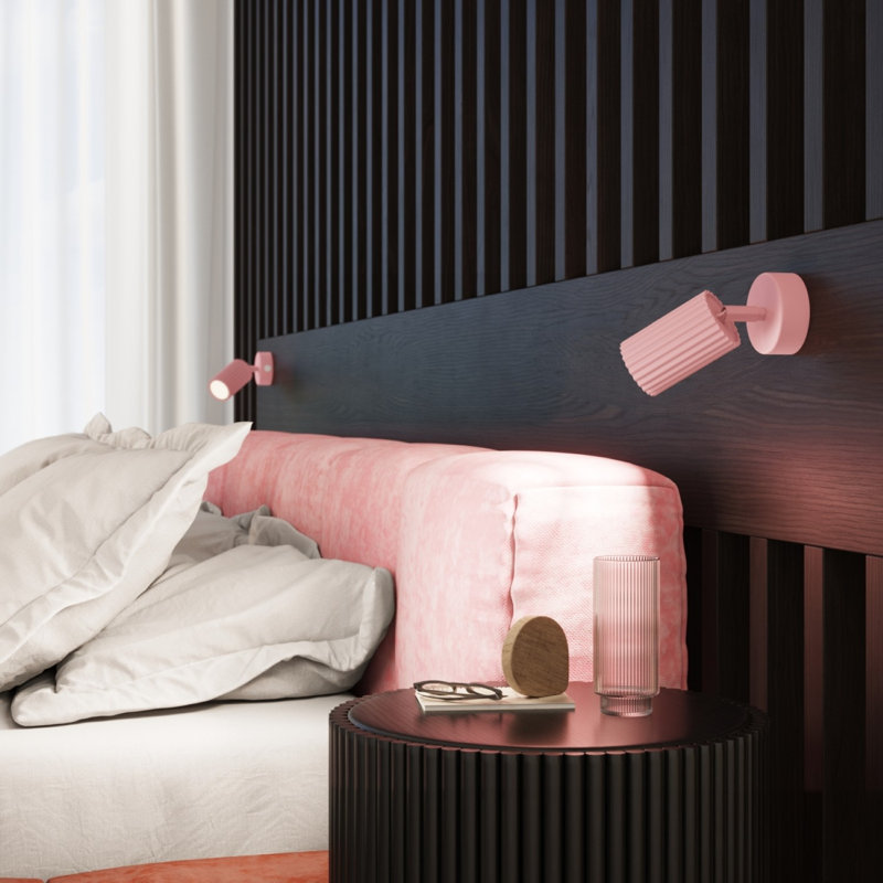 Karbon Aluminium Flush Mount, Pink, 30x6,5x16,5 cm