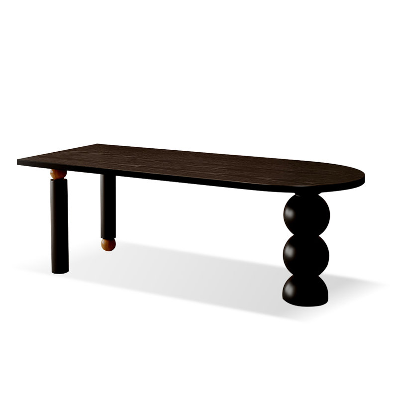 + Bureau en bois massif demi-cercle, H 29,53 po x l 78,74 po x P 31,5 po