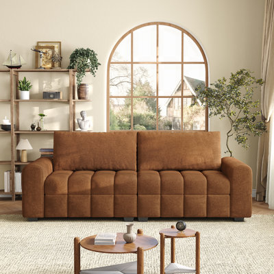 Canapé 82 po moderne en chenille avec coussins capitonnés, facile à assembler et confortable pour le salon, la chambre à coucher ou un appartement