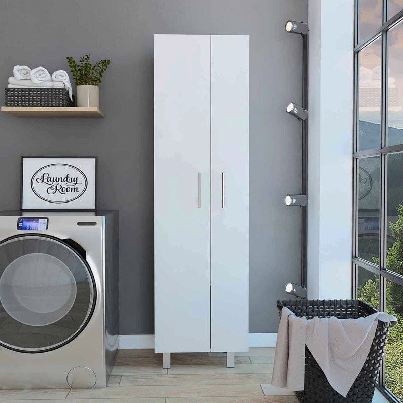 Halifax 2-Door Rectangle Closet Pantry White, White