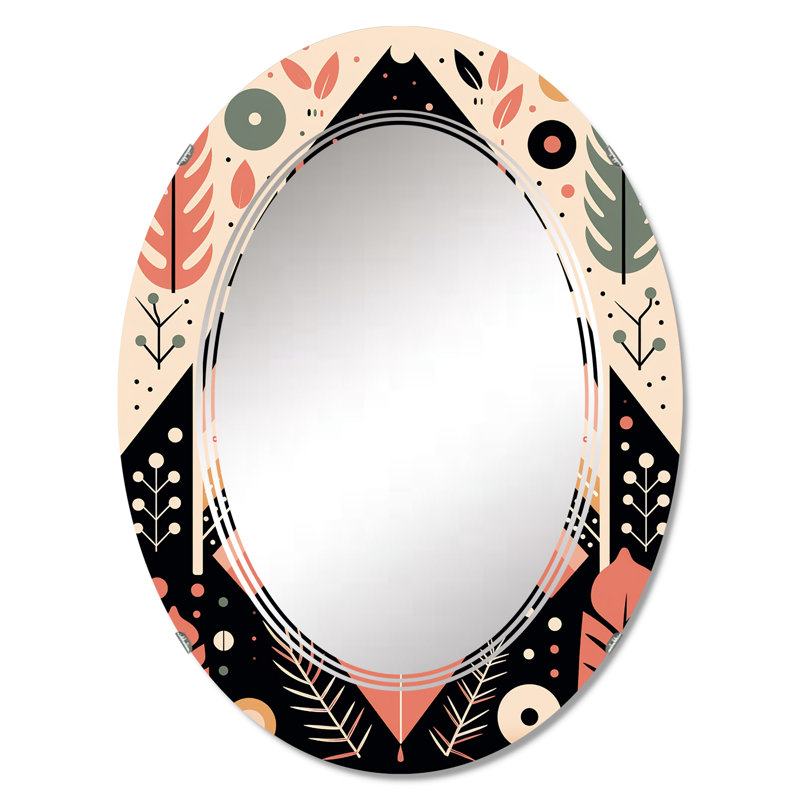 Ziheir - Miroir mural moderne ovale, 36 po x 24 po