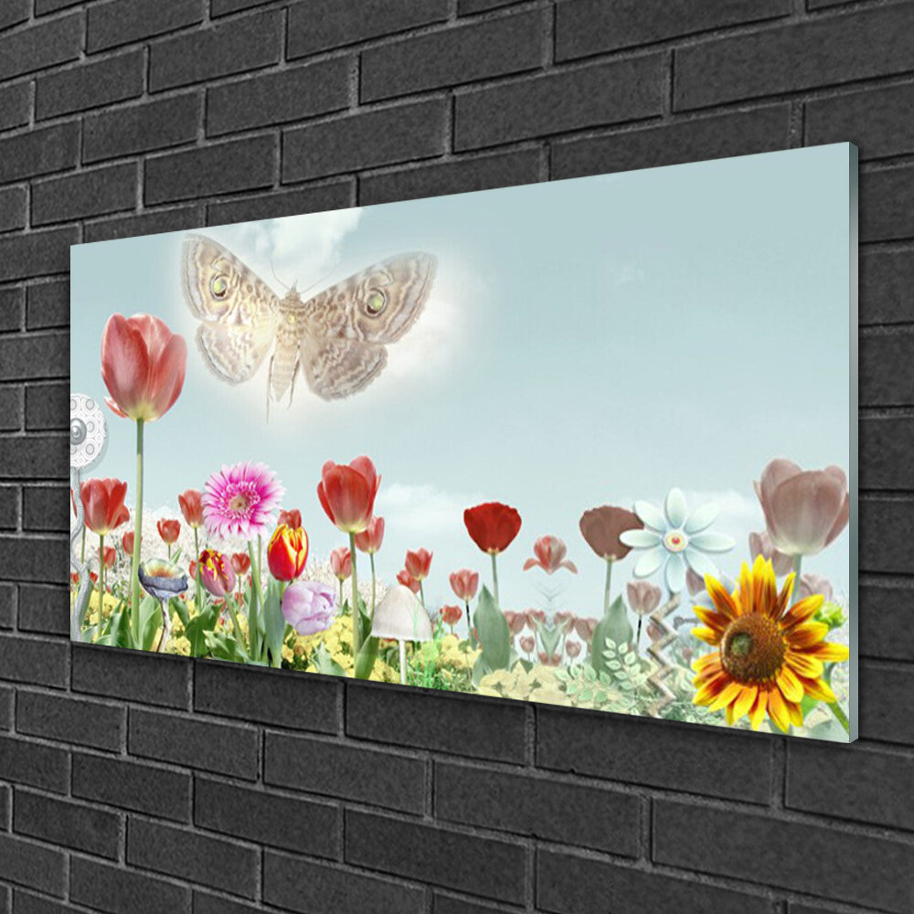 Glasbild Natur Blumen