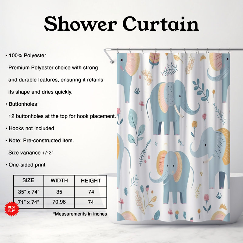 Rideau de douche Shimmering Sanctuary - Premium, H 74 po x l 71 po