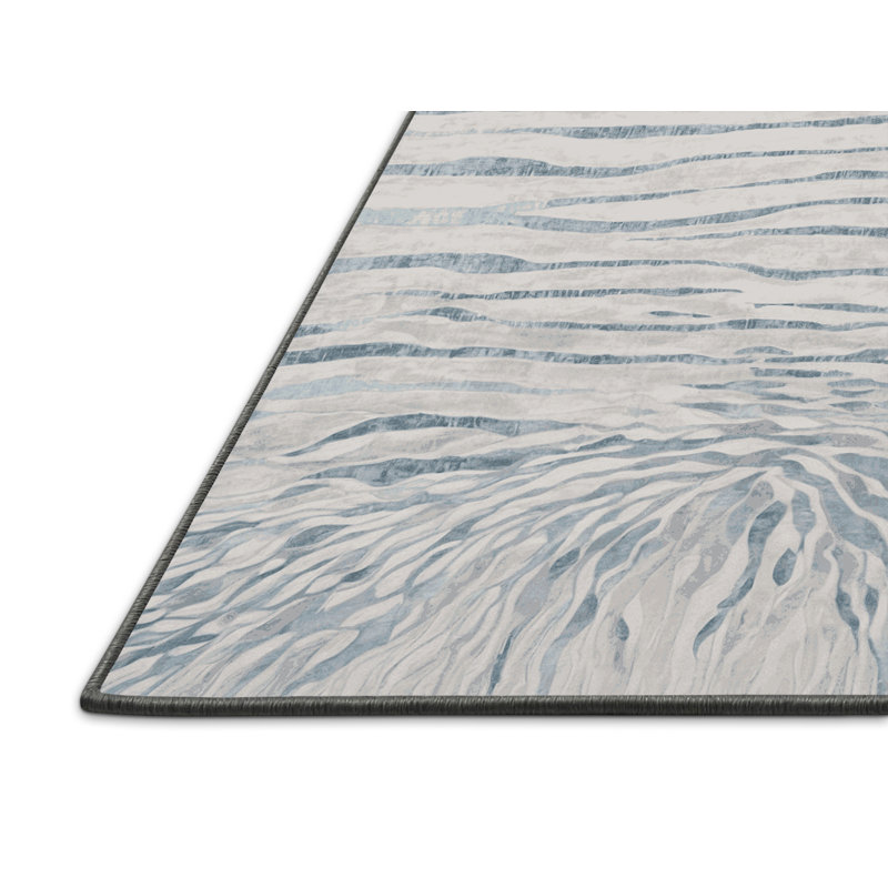 Tapis gris soyeux et moelleux, Rectangle 5 pi x 7 pi
