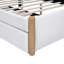 Lit plateforme tapissier avec pieds de support en bois et lit gigogne simple, blanc-637931511