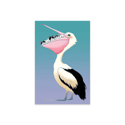 Cats And Pelican Friendship Print On Acrylic Glass