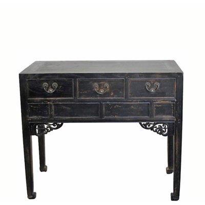 Antique Chinese 40" Three-Drawer Console Table