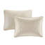 Couvre-lit réversible 3 pièces crème, en microfibre, au design délicat, 2 taies décoratives assorties, taille facile à laver dans un style séduisant, bon drapé, lavable à la machine