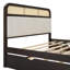 Grand lit plateforme en bois avec lit gigogne et 2 tiroirs