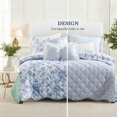 Ensembles de literie bleu très grand, courtepointe florale en polyester doux pour maison moderne