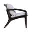 Chaise de patio robuste en eucalyptus foncé avec corde et coussins gris moderne