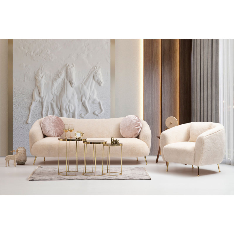 Fauteuil en polyester l 33,46 po Sirine, Polyester blanc