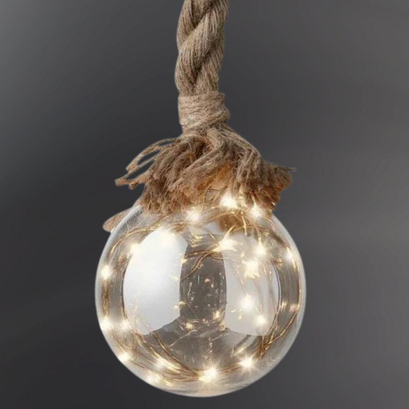 12cm Solid Colour Glass Lighted Bauble