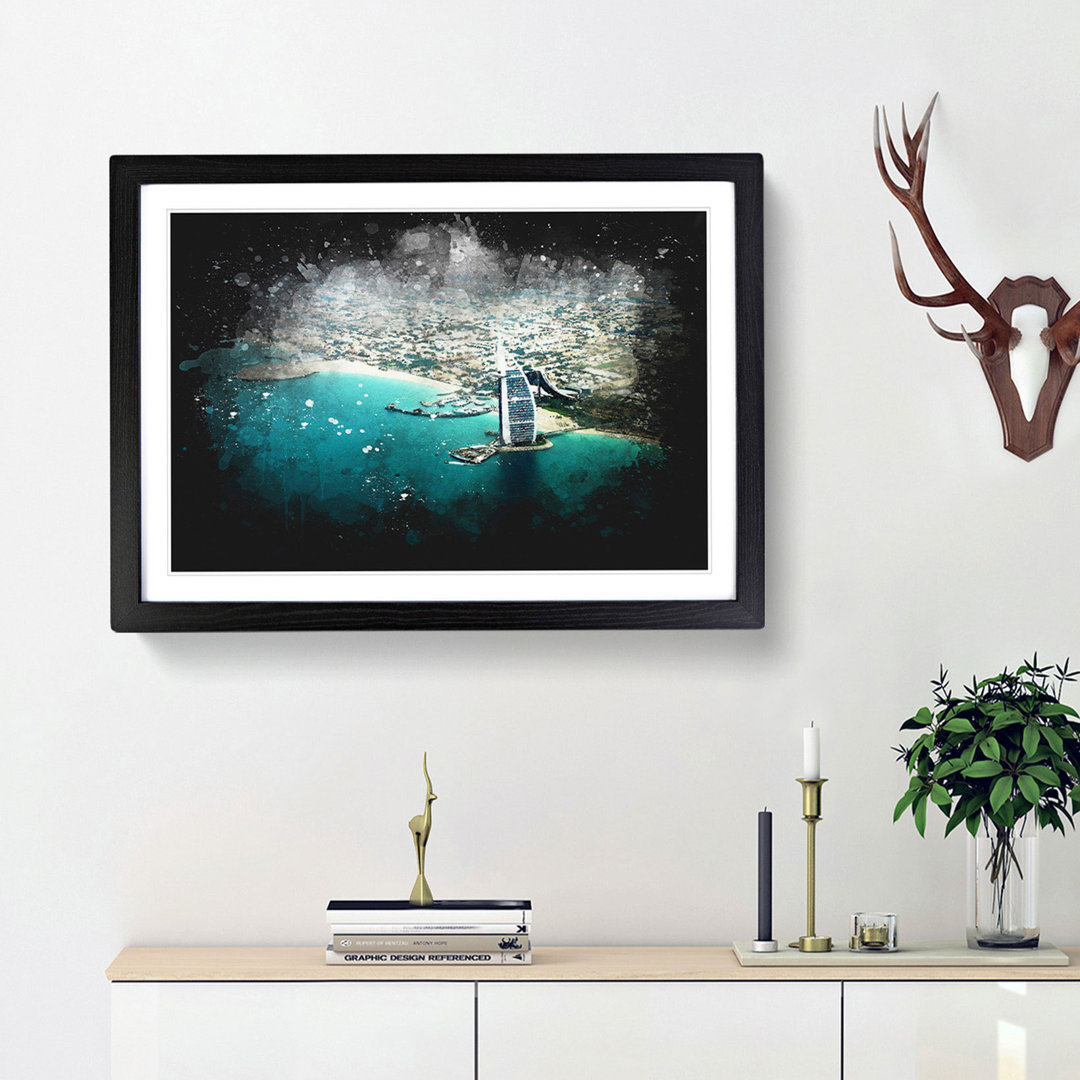 Burj Al Arab Hotel Dubai Skyline - Framed Print