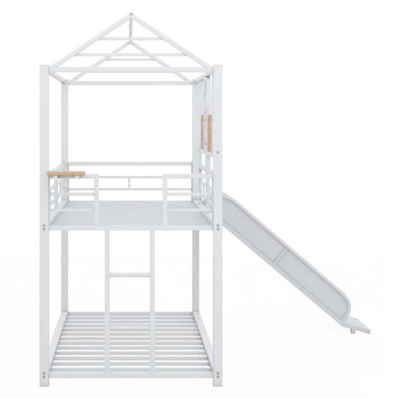 Reesa Kids Twin Over Twin Bunk Bed, White