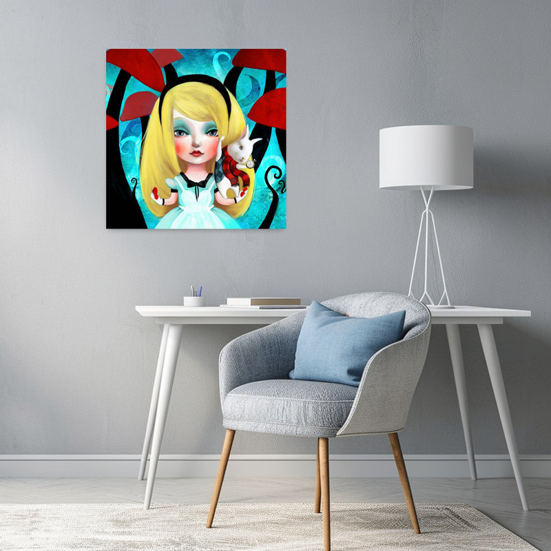 Lapin contemporain Alice, art urbain, H 24 po x l 24 po