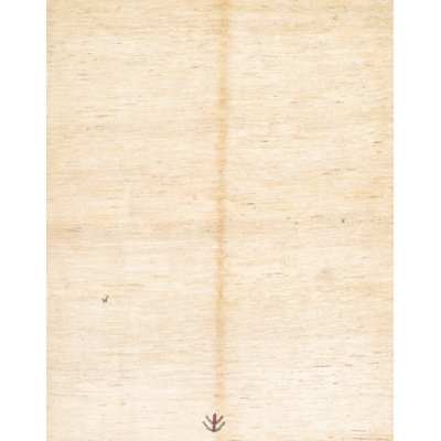 Tapis rectangulaire en coton / laine fait à la main 4 pi 9 po x 6 pi Aljean