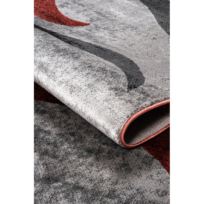 Abstract Area Rug, Terra, Rectangle 80 x 150 cm