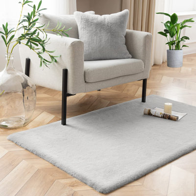Tapis d'intérieur gris en polypropylène tissé à la machine Darel