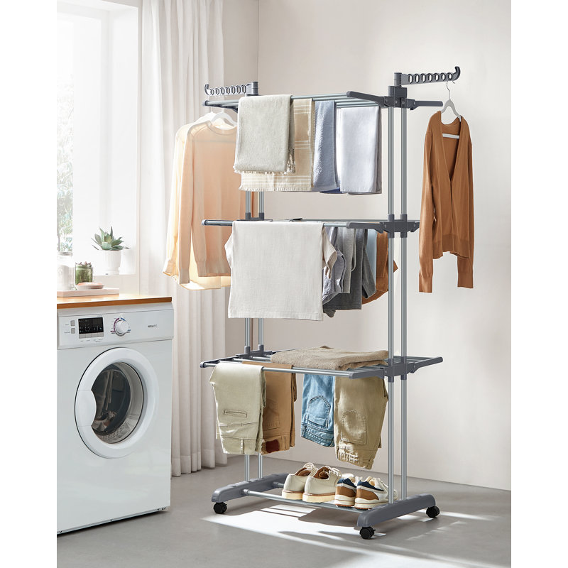 Steel Foldable Freestanding Drying Rack, Grey