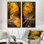 Autumn Yellow Road Into The Forest I - Road Wall Art Living Room Set Of 2