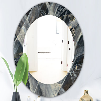 Abstract Glacial Painting Accent Wall Mirror