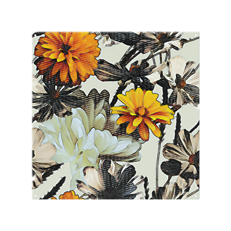 Flower Print Splash Back, 75cm L x 60cm W