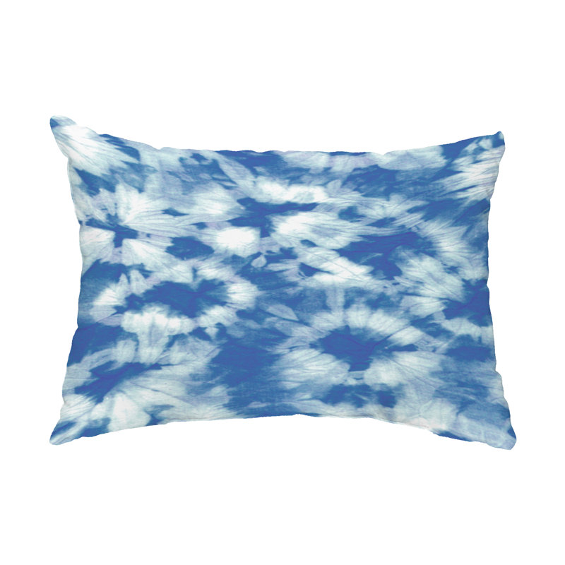 Chillax Abstract Outdoor Reversible Throw Pillow, Blue