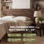 Ensemble de chambre à coucher pour lit très grand 2 pièces - Structure de lit plateforme en bois massif d'acacia Emery et table de chevet assortie, style campagne moderne Mid-Century, finition noyer, capacité de 800 lb, aucun sommier nécessaire-1034259968-1034259975