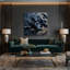 Halloween, corbeaux et corbeaux, art mural sur toile grise-1709168852